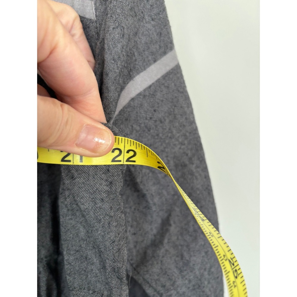 Gudrun Sjoden Grey Organic Cotton Striped Button Front Pocket Dress Large - Picture 10 of 10